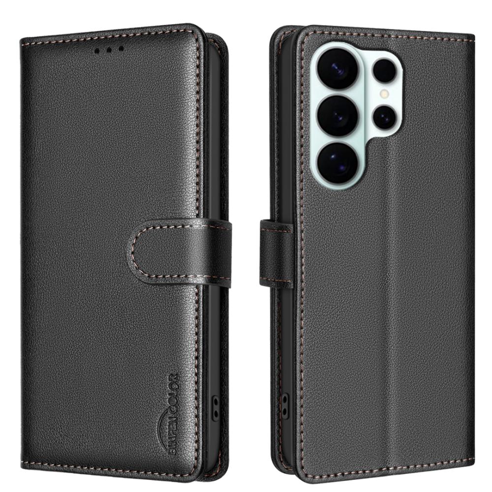 BINFEN BINFEN Samsung Galaxy S26 Ultra Fodral RFID Läder Svart