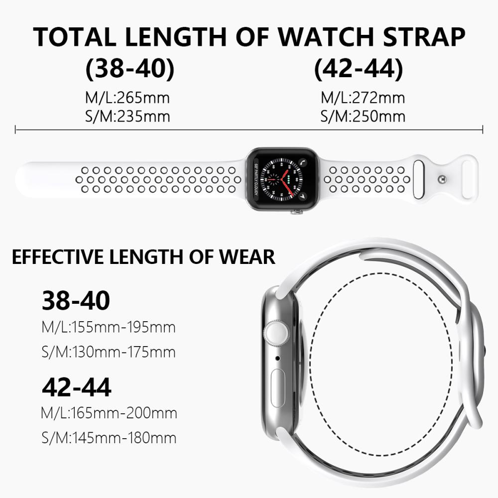 ColorPop Sportarmband Dual-Color Apple Watch 42/41/40/38 mm (S/M) Vit/Svart
