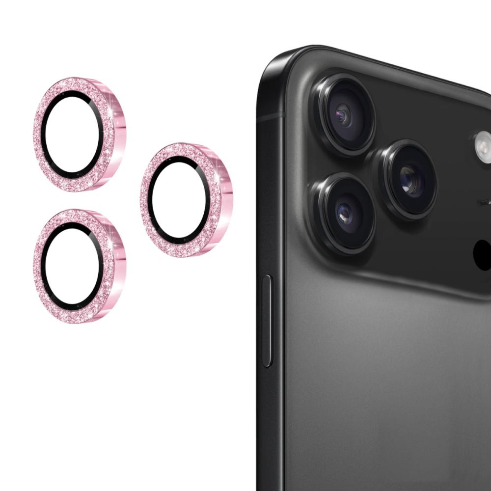 ENKAY ENKAY Phone 17 Pro Max / 17 Pro Linsskydd Glitter Rosa