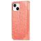  iPhone 15 Plus Fodral Läder Med Tryck Orange