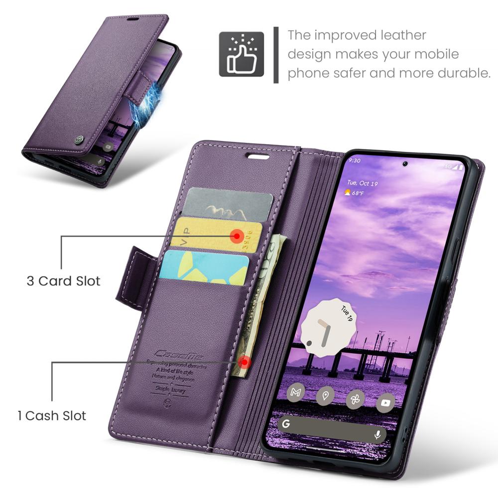 CASEME CASEME Google Pixel 10a Fodral RFID Läder Lila