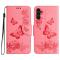  Samsung Galaxy A27 5G Fodral Läder Fjärilar Rosa
