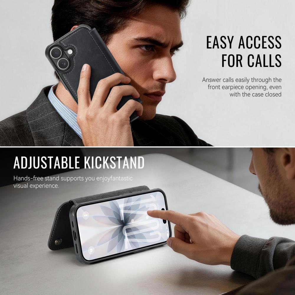 CASEME CASEME iPhone 16 Skal RFID Plånbok Svart