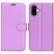  iPhone 16 Plus Fodral Litchi Läder Lila