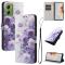  Motorola Moto G06/G06 Power Fodral Med Tryck Lila Rosor