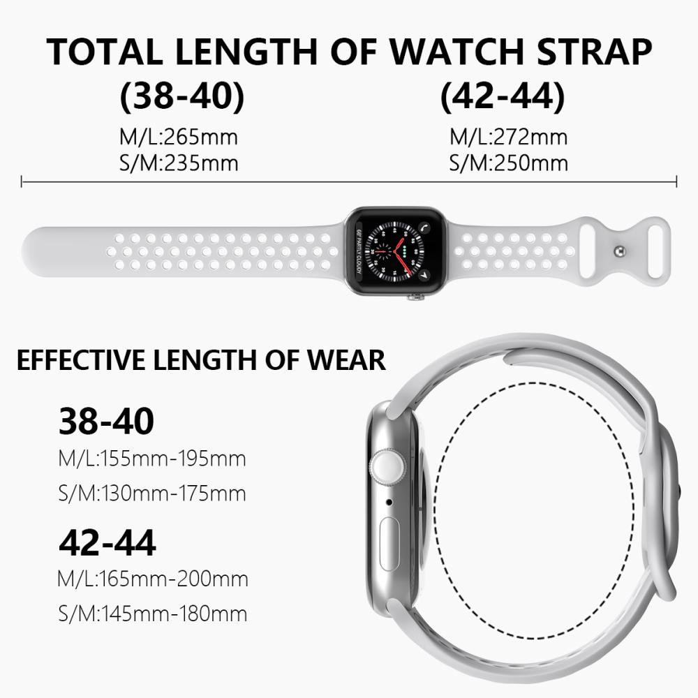 ColorPop Sportarmband Dual-Color Apple Watch 42/41/40/38 mm (S/M) Grå/Vit