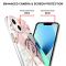  iPhone 14 Skal Marmor TPU Rosa Blomma