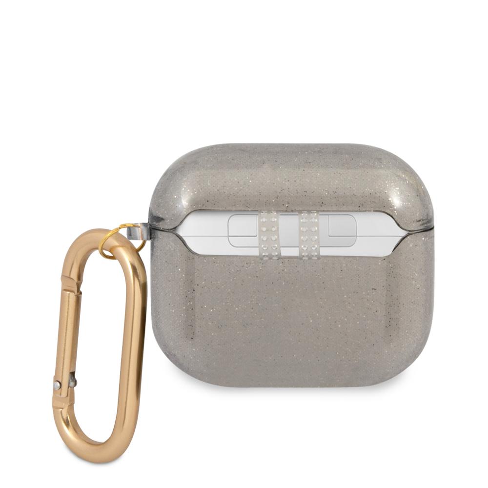 Guess Guess AirPods 3 Skal 4G TPU Glitter Karbinhake Svart