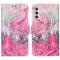  Samsung Galaxy S25 FE Fodral Med Tryck Rosa Marmor
