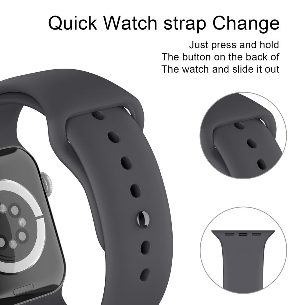 ColorPop Apple Watch 42/44/45/46/49 mm Silikon Armband (S/M) Mörk Grå