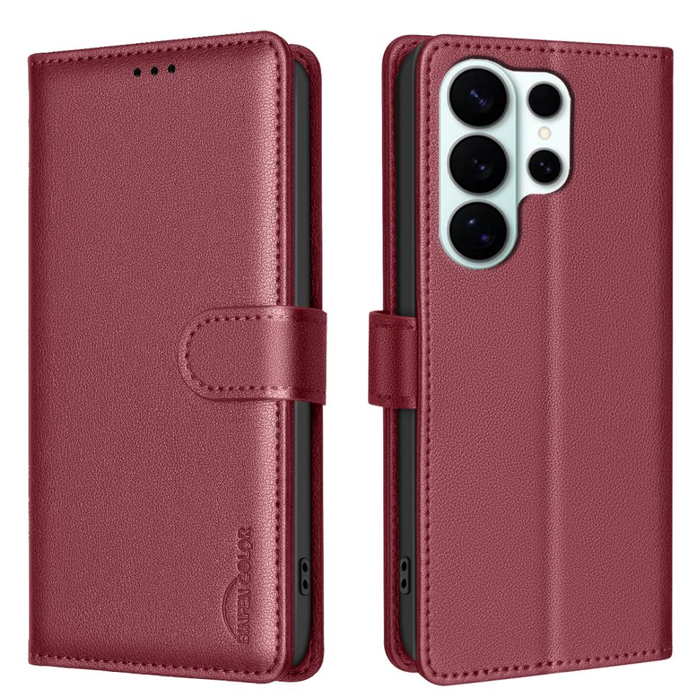 BINFEN BINFEN Samsung Galaxy S26 Ultra Fodral RFID Läder Röd