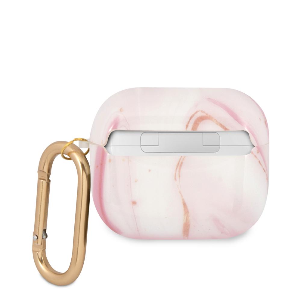 Guess Guess AirPods 3 Marble Collection Med Karbinhake Rosa