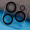  iPhone 16 Pro Max/16 Pro Linsskydd Härdat Glas Black Rings