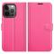  iPhone 13 Pro Max Fodral Litchi Läder Rosa