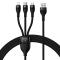 BASEUS BASEUS 1.2 m 100W 3in1 USB-C/Lightning/MicroUSB Svart