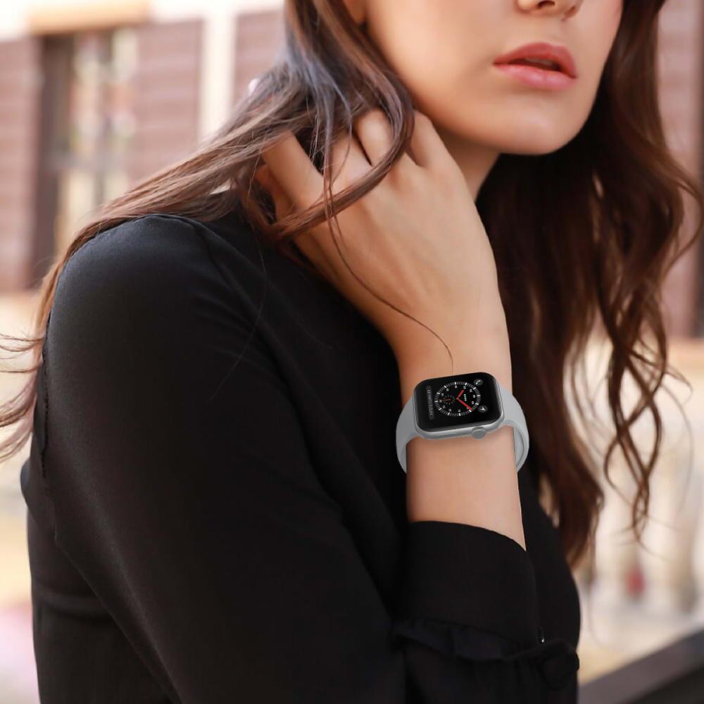 ColorPop Apple Watch 38/40/41/42 mm Silikon Armband (S/M) Ljus Grå