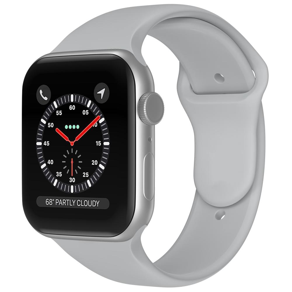 ColorPop Apple Watch 42/44/45/46/49 mm Silikon Armband (S/M) Ljus Grå