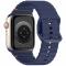 Apple Watch 42/44/45/46/49 mm Armband Silikon Wave Blå