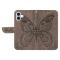  iPhone 16 Plus Fodral Med Fjäril Tryck Grå