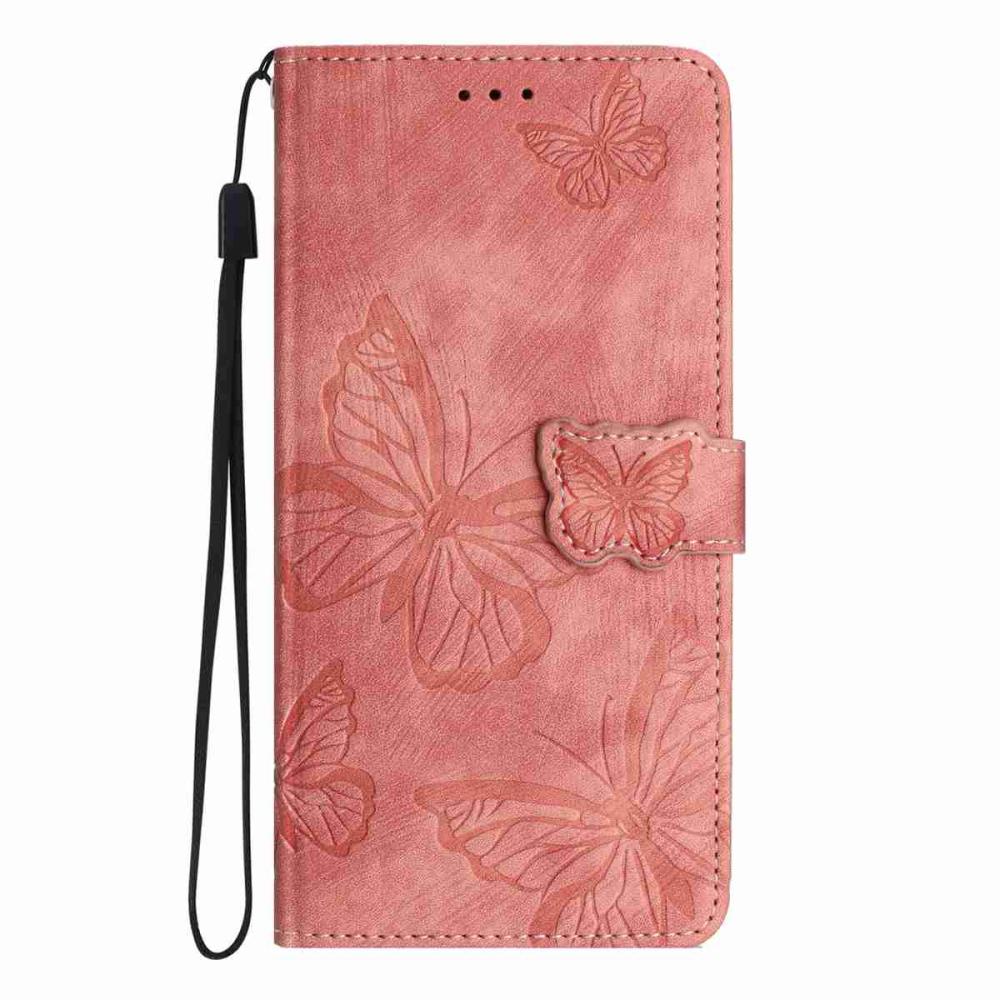  Motorola Edge 70 Fodral Med Fjäril Tryck Rosa