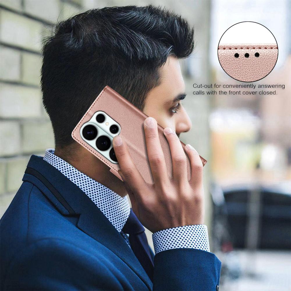 BINFEN BINFEN Samsung Galaxy S26 Ultra Fodral RFID Läder Roséguld