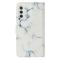  Samsung Galaxy S25 FE Fodral Med Tryck Vit Marmor