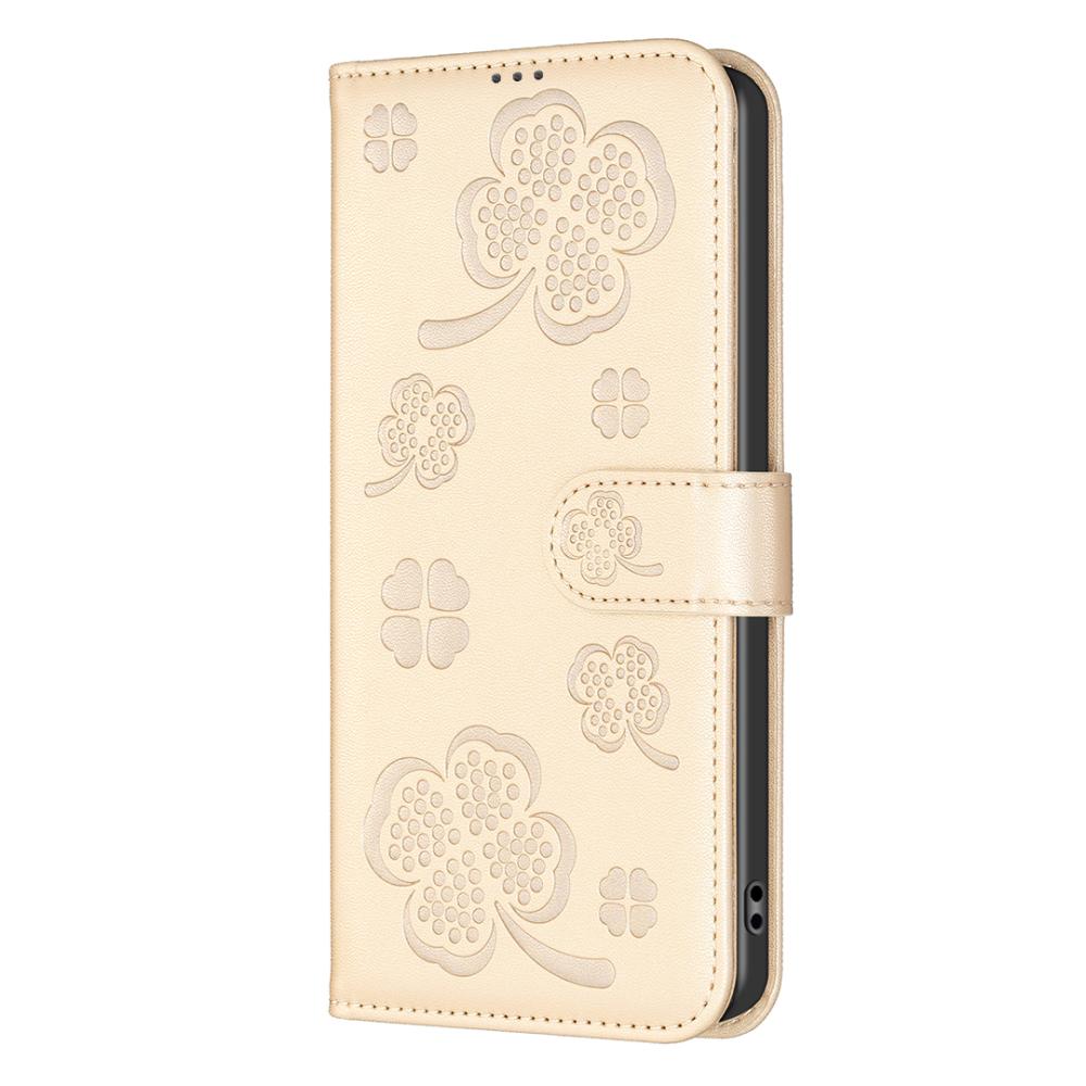  iPhone 17 Pro Max Fodral Med Blommigt Tryck Guld