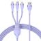 BASEUS BASEUS 1.2 m 100W 3in1 USB-C/Lightning/MicroUSB Lila