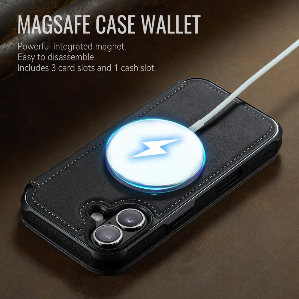 CASEME CASEME iPhone 16 Plus Skal RFID Plånbok Svart