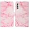  Samsung Galaxy S25 FE Fodral Med Tryck Rosa Marmor