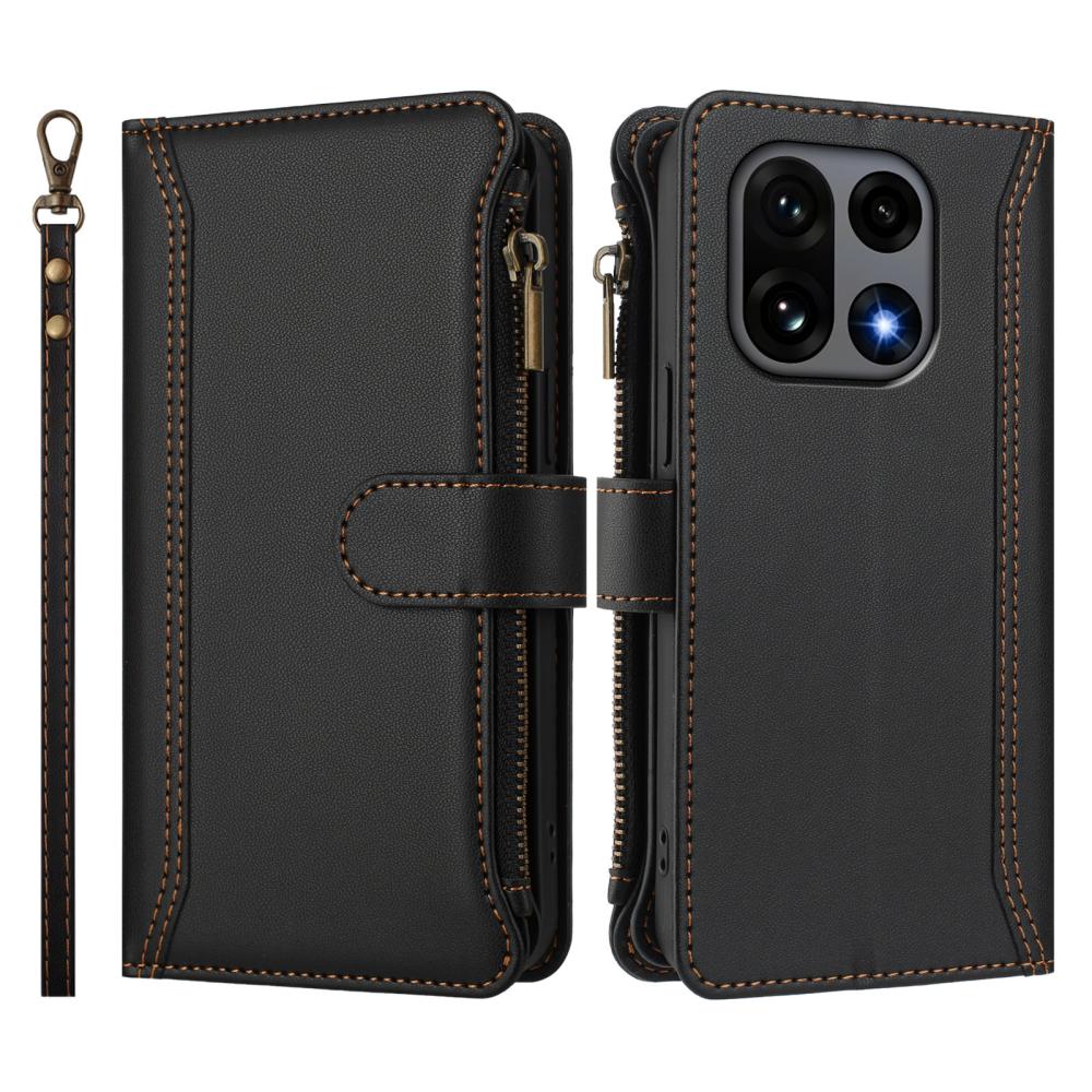  OnePlus 15 Fodral Multifunktionellt Läder Svart