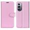  Motorola Edge 30 Pro Fodral Litchi Textur Ljus Rosa