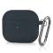  AirPods 3 Skal Silikon Litchi Textur Karbinhake Ash Grey