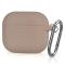  AirPods 3 Skal Silikon Litchi Textur Karbinhake Ljus Rosa