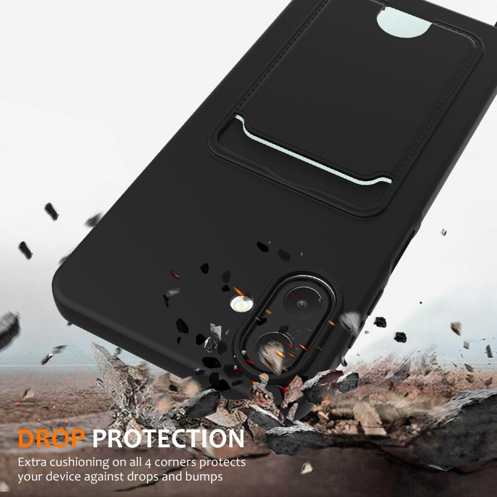  Samsung Galaxy A07 Skal Med Kortfack & Mobilsnöre Svart