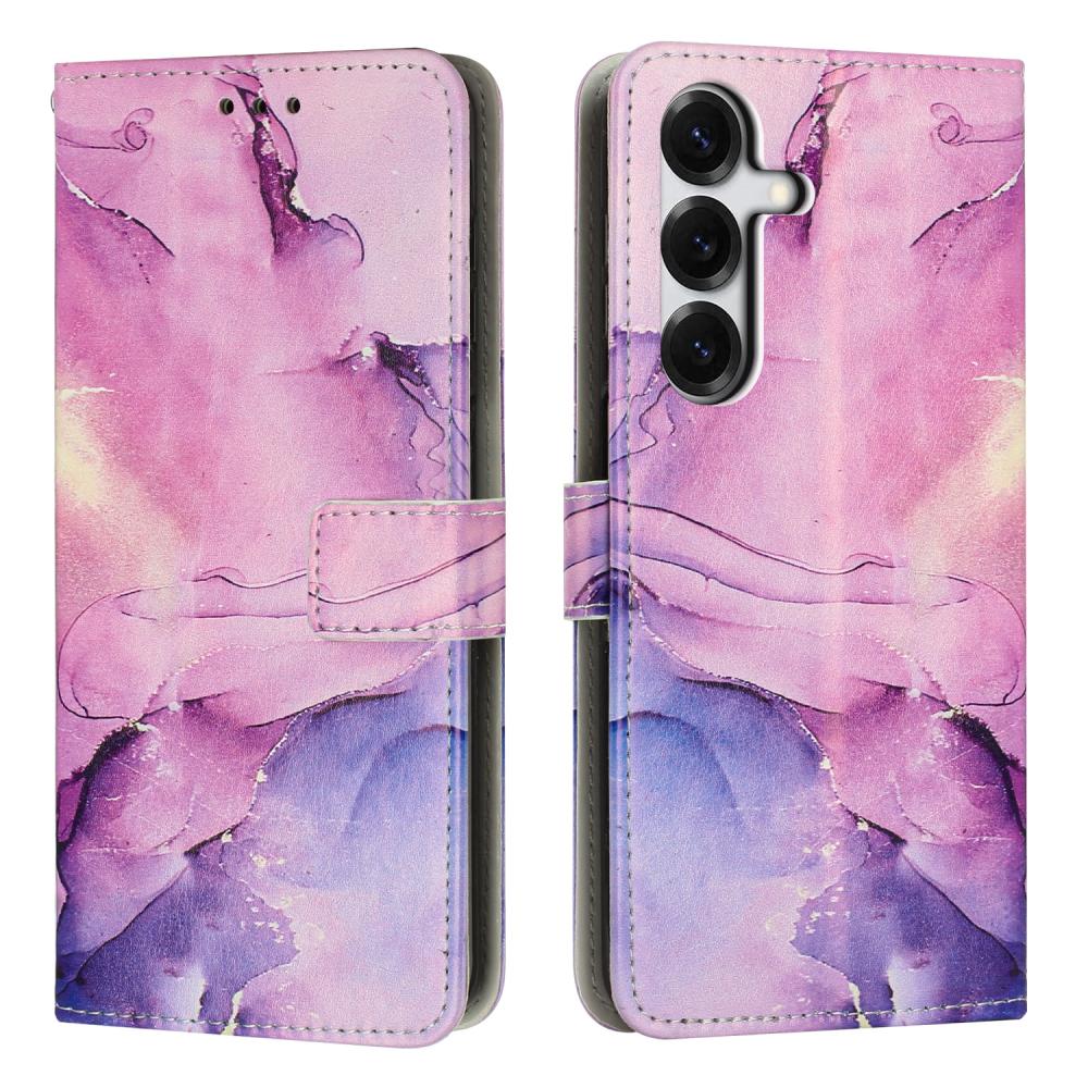  Samsung Galaxy S26 Fodral Läder Marmor Lila