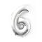  Sifferballong Nummer 6 70 cm Silver