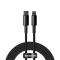 BASEUS Baseus 2m 20W PD USB-C - Lightning Flätad Nylon Kabel - Svart