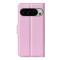  Google Pixel 10 Pro XL Fodral Litchi Läder Ljus Rosa
