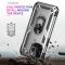  iPhone 13 Pro Max - Shockproof Hybrid Armor Ring Skal - Silver