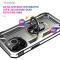  iPhone 13 Pro Max - Shockproof Hybrid Armor Ring Skal - Silver