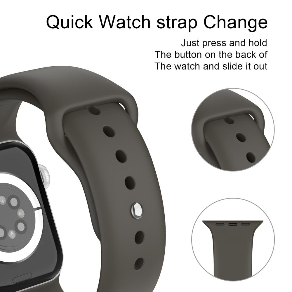 ColorPop Apple Watch 42/44/45/46/49 mm Silikon Armband (S/M) Mörk Brun