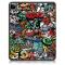  iPad Pro 12.9 (2020/2021) - Tri-Fold Fodral Med Pennhållare - Grafitti