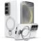  Samsung Galaxy S25 / S24 Skal MagSafe Kickstand Hybrid Vit