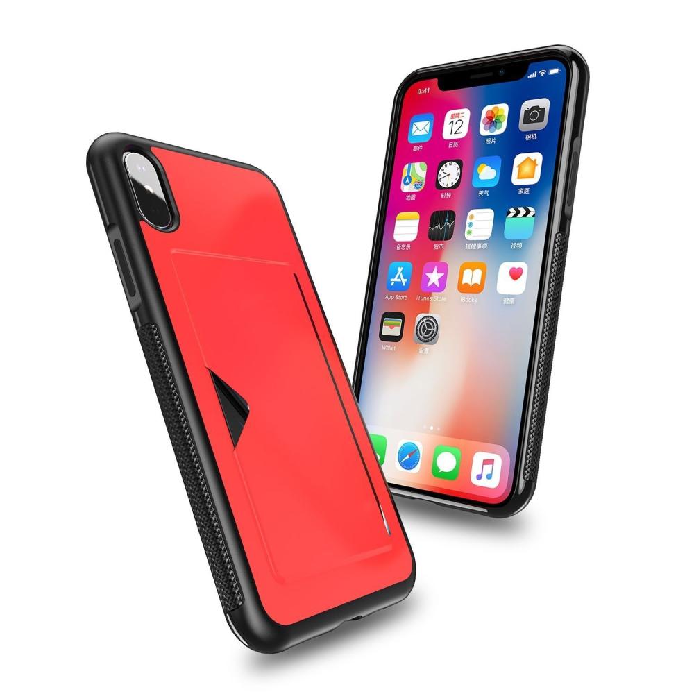  iPhone Xs Max Dux Ducis Skal Med Kortfack - Röd