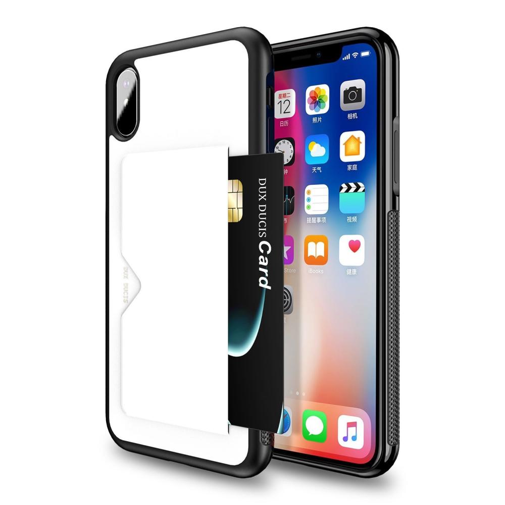  iPhone Xs Max Dux Ducis Skal Med Kortfack - Vit
