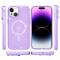  iPhone 15 Skal MagSafe Hybrid Glitter Lila