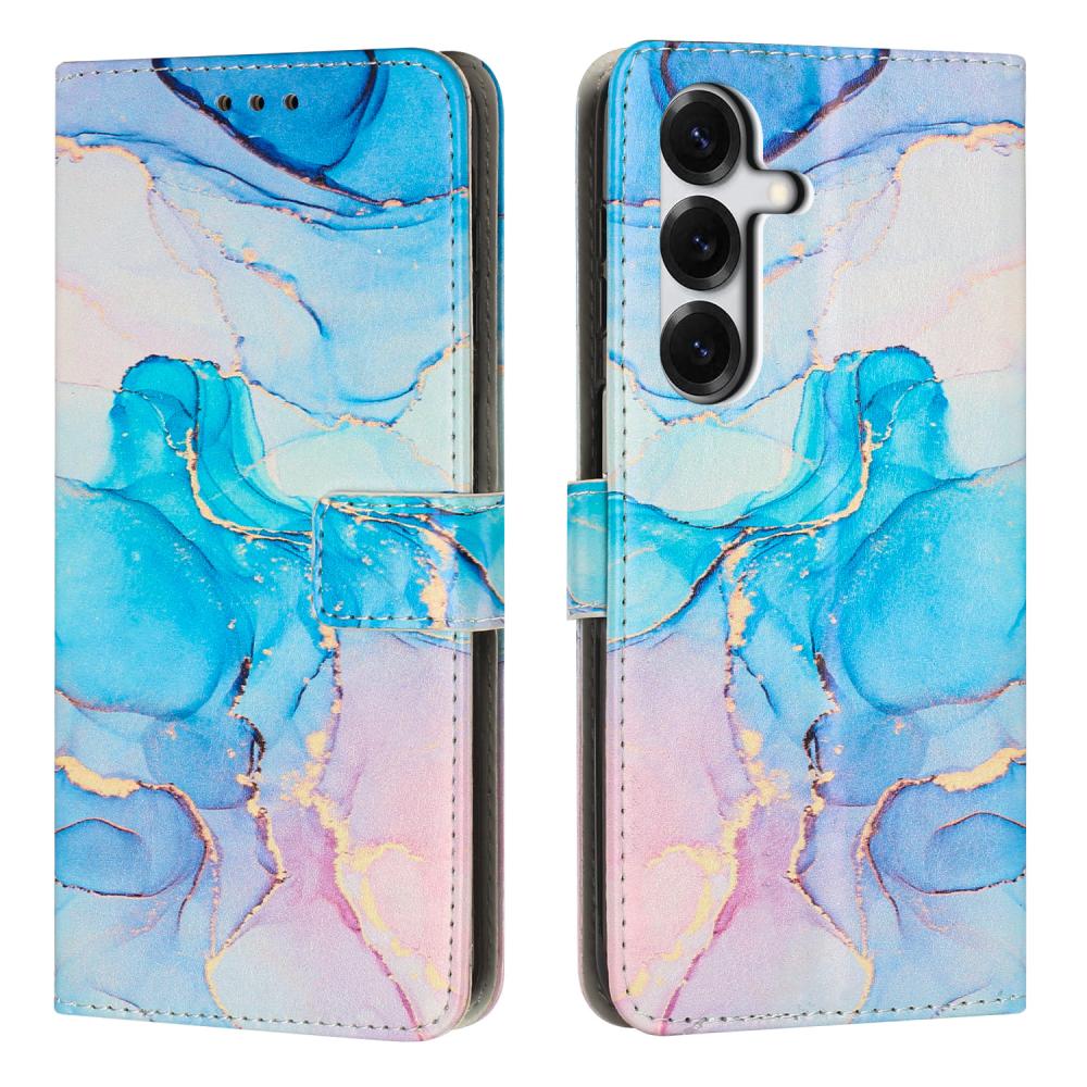  Samsung Galaxy S26 Fodral Läder Marmor Rosa / Grön