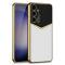 GKK GKK Galaxy S25 Plus Skal Läder Hybrid Electroplate Vit