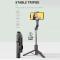 Bluetooth Selfiestick Tripod 113 cm Svart